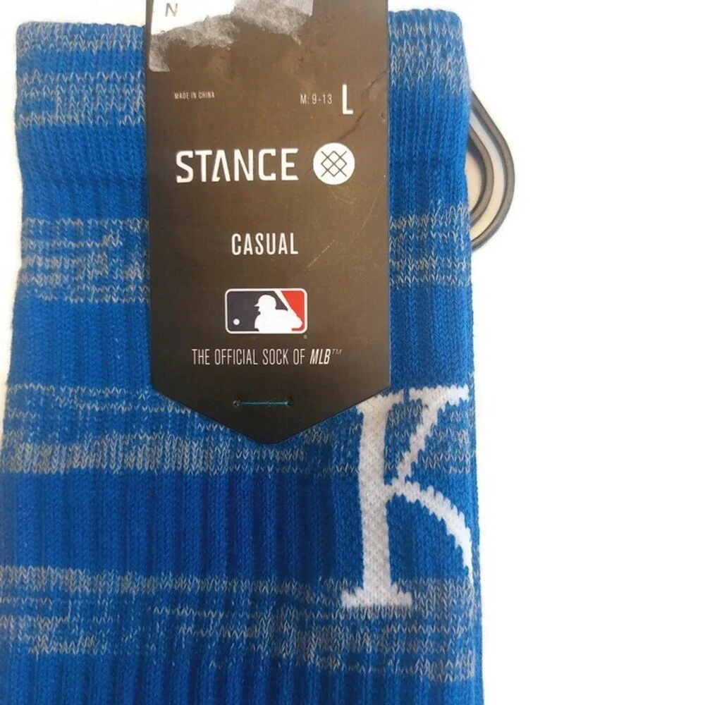 Stance Mens Shoe Size 9-13 Royals Twist Casual MLB Kansas City Royals Crew Socks